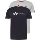 Alpha Industries Majica mornarska / pegasto siva / črna / bela | Shoptok.si
