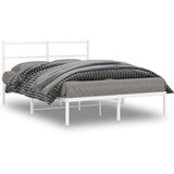  Metalni okvir za krevet s uzglavljem bijeli 140 x 190 cm | shoptok.hr