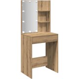 vidaXL Toaletna mizica z LED lučkami artisan hrast 60x40x140 cm | Shoptok.si