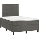  Krevet box spring s madracem LED tamnosivi 120 x 190 cm baršun | shoptok.hr