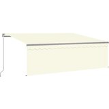  Ročno zložljiva tenda s senčilom LED 4x3 m krem - - krema - 30.96 - 4 x 3 m - 2025- | Shoptok.si