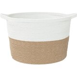  Košara za rublje sivo-bijela Ø 60 x 36 cm pamučna | Eponuda.com