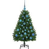 vidaXL Umestno božično drevo z LED lučmi Zelena 120 cm PVC in kovina | Shoptok.si