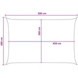  Jedrilica za sunčevu sjenu Žuta i bijela 4 x 5 m HDPE | shoptok.hr