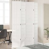 vidaXL Paravan 4-delni bel trden les pavlovnije | Shoptok.si