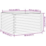  Vrtno cvetlično korito belo 80x80x45,5 cm trdna borovina | Shoptok.si