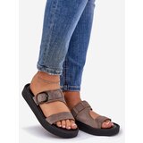 Zazoo Women's Suede Platform Slippers Brown 3024 | Shoptok.si