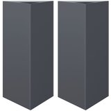  Vrtne sadilice 2 kom antracit trokutaste 40x34,5x75 cm čelične | shoptok.hr