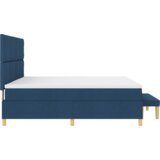 Box Postelja z osnovo z vzmetnico in klopi Modra 200x200 cm Tkanina, (22084028) | Shoptok.si