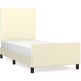  Okvir za krevet s uzglavljem krem 90x190 cm od umjetne kože | shoptok.hr