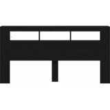  LED glava kreveta s policom Crni hrast 200 x 18,5 x 103,5 cm | shoptok.hr