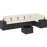  7-dijelni set vrtnih sofa od poliratana s jastucima crni | shoptok.hr