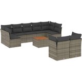  10-dijelni set vrtnih sofa od poliratana s jastucima sivi | shoptok.hr