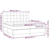  Krevet s oprugama i madracem smeđesivi 200x200 cm od tkanine | shoptok.hr