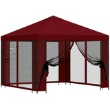 vidaXL Vrtni gazebo s stranskimi stenami 3 x 3 m Burgundija, (5000219051) | Shoptok.si