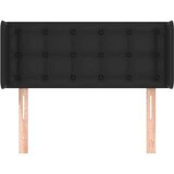  Uzglavlje s ušima crno 83x16x78/88 cm od umjetne kože | shoptok.hr