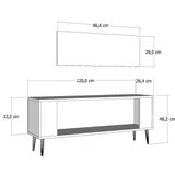Hanah home tv polica Retrolp4 white silver