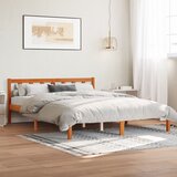Maison Chic Posteljni okvir - Dvoposteljna postelja - Zakonska postelja brez vzmetnice voščeno rjav 160x200 cm borovina-J4661, (21761695) | Shoptok.si
