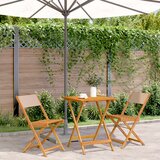 vidaXL 3-dijelni bistro set od tkanine i masivnog drva smeđesivi Cijene