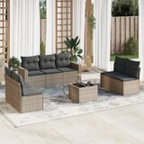  8-dijelni set vrtnih sofa od poliratana s jastucima sivi | shoptok.hr