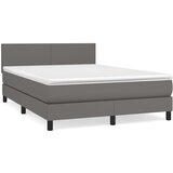 Maison Chic Box spring postelja - Vzmetna postelja z vzmetnico siv 140x190 cm umetno usnje SL19558, (21893946) | Shoptok.si