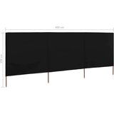  3-panelni vetrobran tkanina 400x160 cm črn, (20692985) | Shoptok.si