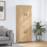 vidaXL Visoka komoda sonoma hrast 69,5x34x180 cm inženirski les | Shoptok.si