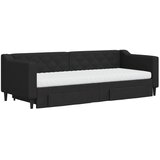  Dnevni krevet na razvlačenje s ladicama crni 80x200 cm tkanina | shoptok.hr