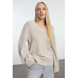 TRENDYOLMILLA ženski duks Twoaw25Kz00304, kamena-bež | Eponuda.com