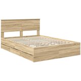  Krevetna konstrukcija s ladicama Sonoma hrast 150 x 200 cm | shoptok.hr