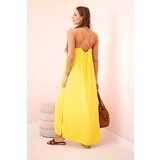 Kesi Włoski Long dress with straps yellow | shoptok.hr