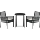 Bistro set za vrt 3 pcs Crna poliratan | shoptok.hr