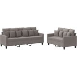  2-dijelni set sofa s jastucima smeđesivi od tkanine | shoptok.hr