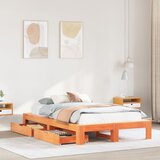 vidaXL posteljni okvir brez vzmetnice voščeno rjav 120x200 cm borovina, (21415603) | Shoptok.si