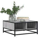 vidaXL Klubska mizica siva sonoma 60,5x60,5x30 cm inž. les in kovina | Shoptok.si