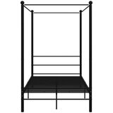  Posteljni okvir z ogrodjem za baldahin črn kovinski 120x200 cm, (20606321) | Shoptok.si