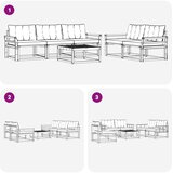  Set vanjskih sofa 6 kom. Bijela i crna | shoptok.hr