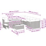 vidaXL set vrtnog kauča od 13 komada s jastučićima Bež Poli ratan Akacija | shoptok.hr