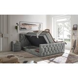 MID.YOU POSTELJA BOXSPRING 180 cm x 200 cm , tekstil, leseni material siva | Shoptok.si