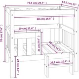 Krevet za pse boja meda 75,5 x 63,5 x 70 cm od masivne borovine | shoptok.hr