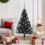 vidaXL Umjetna preddekorirana božićna jelka Črna 150 cm PVC | Shoptok.si