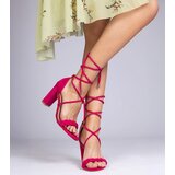 Gemre Pink tie-up block heel sandals Elesinda | Eponuda.ba