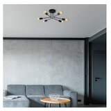 Opviq Vsilica SPAROW, crna, metal, 60 x 60 cm, visina 16 cm, 6 X E27 40 W, Sparrow - 1231 | shoptok.hr