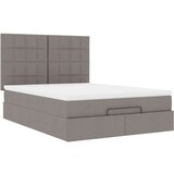 vidaXL Otomanski posteljni okvir z vzmetnico taupe 140x200 cm blago | Shoptok.si