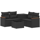  Set sofe 6 kom. Crna Poli Rattan i čelik | shoptok.hr
