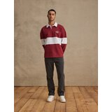 DAN FOX APPAREL Majica 'Samir' temno rdeča / bela | Shoptok.si