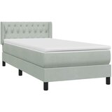 Box Spring krevet s madracem svijetlo sivi 90x220 cm baršun | shoptok.hr