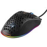 DELTACO GAMING Ultra-Light Gaming Miš, 6400 DPI, RGB, Gumeni Bočni Grip, Crni | shoptok.hr