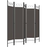 Sobna pregrada s 5 panela antracit 200 x 180 cm | shoptok.hr
