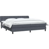 vidaXL Box Spring postelja z vzmetnicami Temno siva 180x210 cm žamet | Shoptok.si